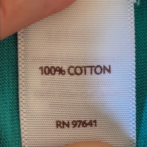 J. JILL Women Large Turquoise Cotton Roll Tab Sleeve Popover Collared Tunic Top - Picture 12 of 14